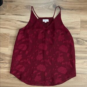 LOFT Burgundy Floral Camisole